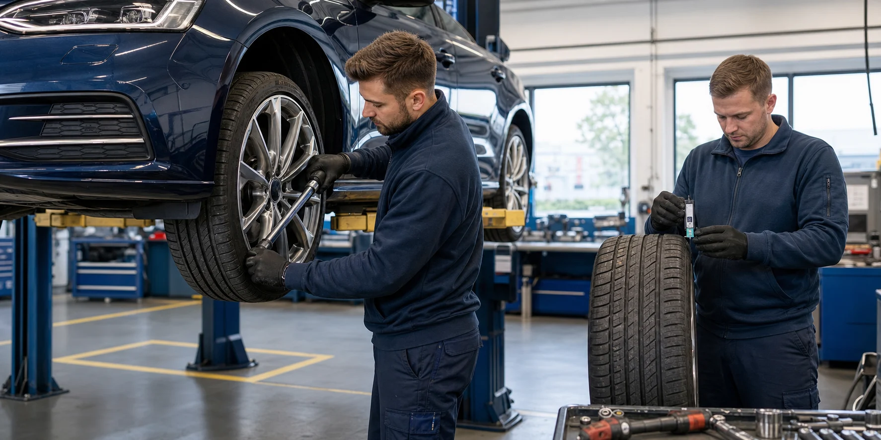 Reifenwechsel und Reifencheck in der Werkstatt